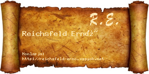 Reichsfeld Ernő névjegykártya